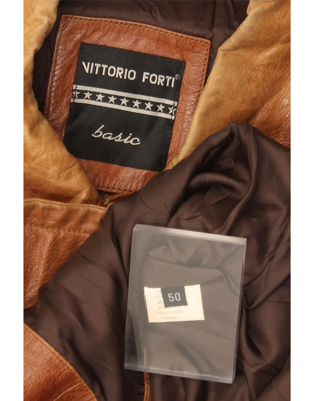 Vittorio Forti Basic muška kožna jakna IT 50 Large Brown Leather