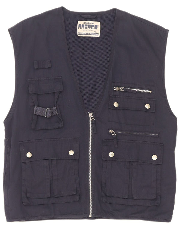 Master Mens Utility Gilet UK 42 XL tamnoplavi poliester