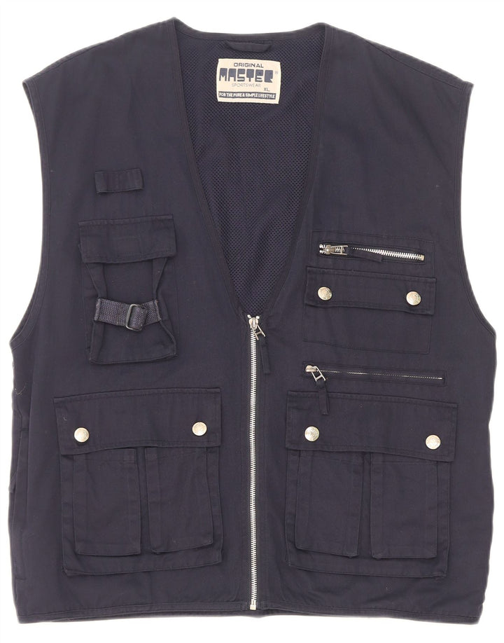 Master Mens Utility Gilet UK 42 XL tamnoplavi poliester