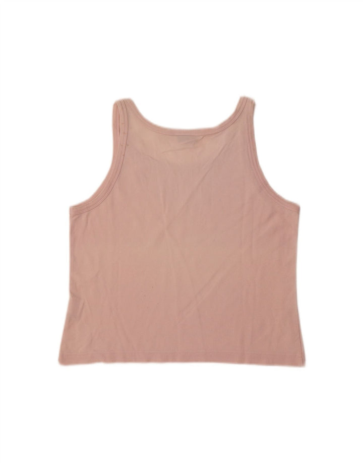 INVICTA Womens Crop Vest Top UK 12 Medium Pink Cotton Vintage Invicta and Second-Hand Invicta from Messina Hembry 