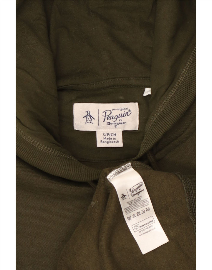 PINGVIN Muški pulover s kapuljačom na patentni zatvarač Mali kaki pamuk