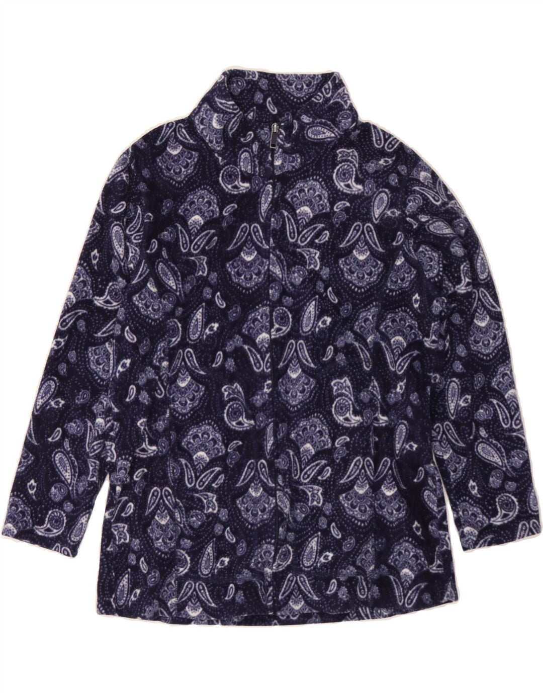 OVS Womens Fleece Jacket UK 14 Large Purple Paisley Polyester Vintage OVS and Second-Hand OVS from Messina Hembry 