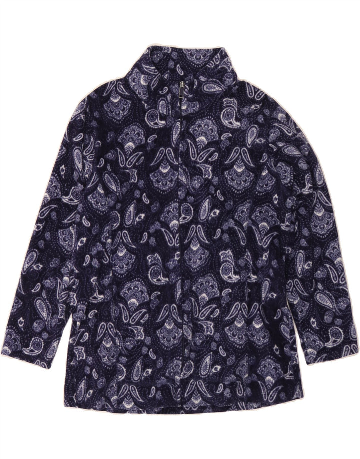 OVS Womens Fleece Jacket UK 14 Large Purple Paisley Polyester Vintage OVS and Second-Hand OVS from Messina Hembry 