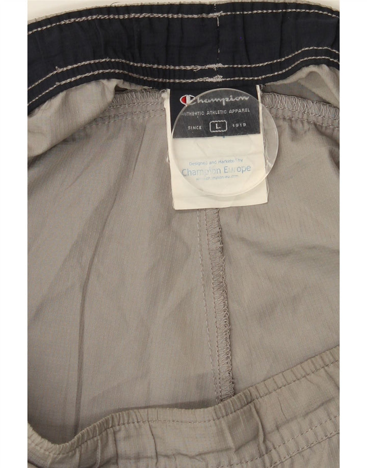 CHAMPION Mens Capri Tracksuit Trousers Large  Grey Polyester