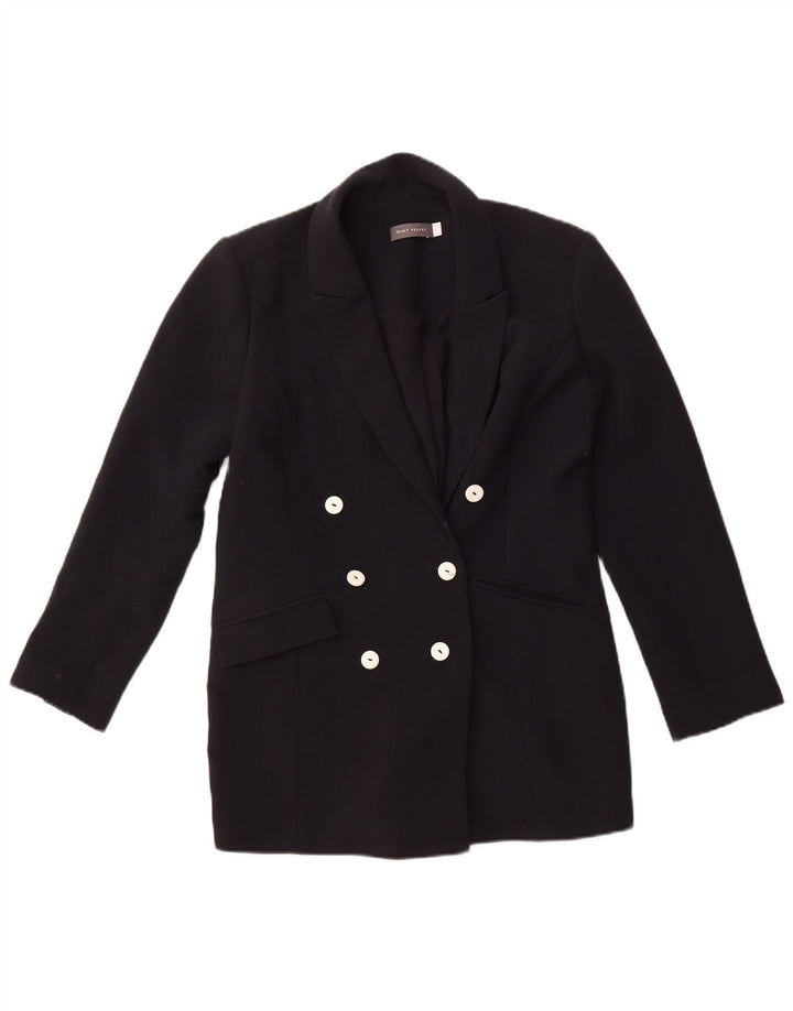 MINT VELVET Ženska jakna s dvostrukim kopčanjem UK 8 Mala crna