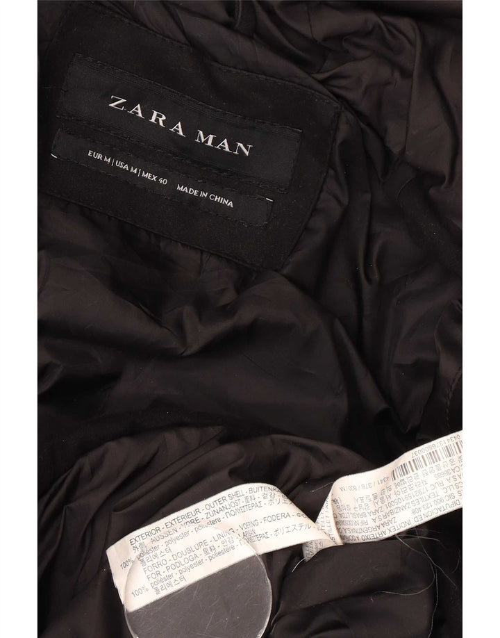Zara muška podstavljena jakna s kapuljačom UK 38 srednji crni poliester