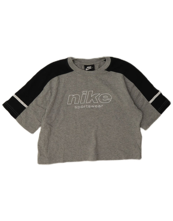 Nike ženska majica kratkih rukava s grafičkim motivima UK 8 Small Gray Colourblock Cotton