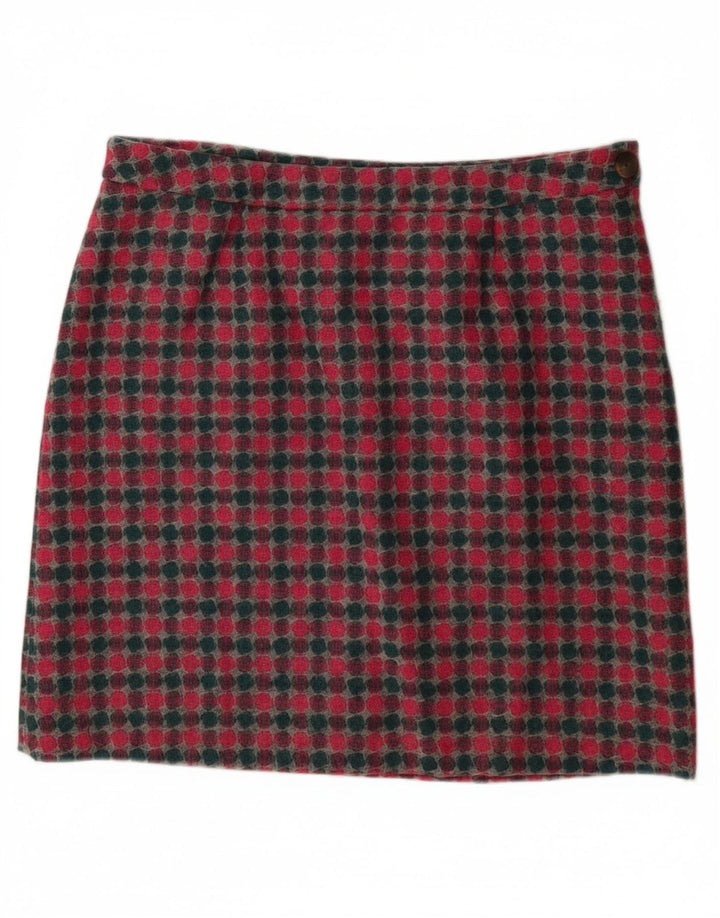 LAURA ASHLEY Ženska mini suknja UK 16 velika W36 raznobojna točkasta vuna