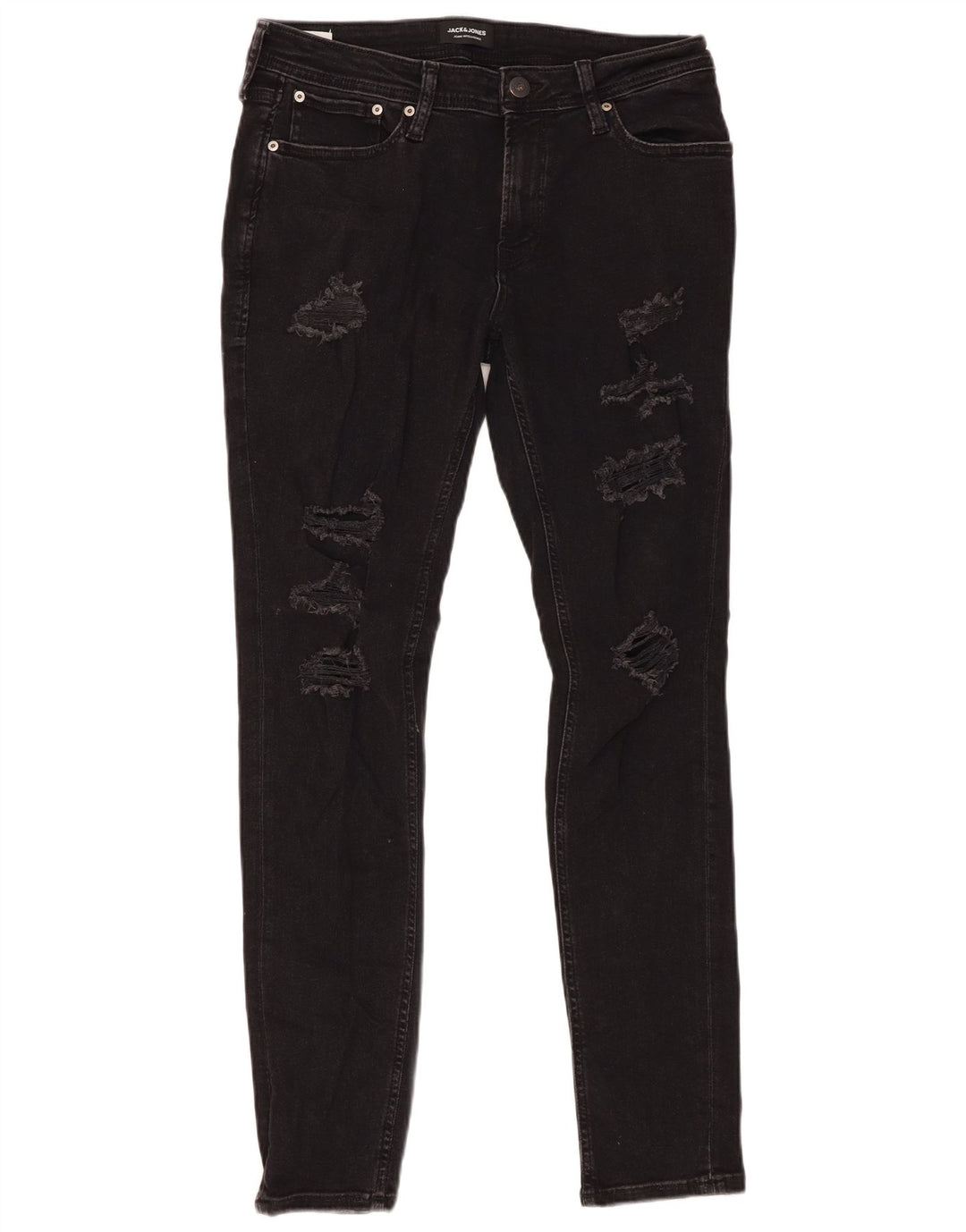 Jack & Jones muške uske uske traperice W32 L32 crni pamuk