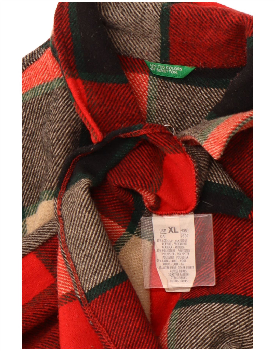 BENETTON ženska košulja od flanela UK 18 XL višebojni karirani akril