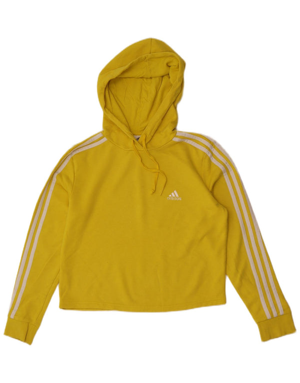 Adidas ženski kratki džemper s kapuljačom UK 12/14 srednje žuti pamuk
