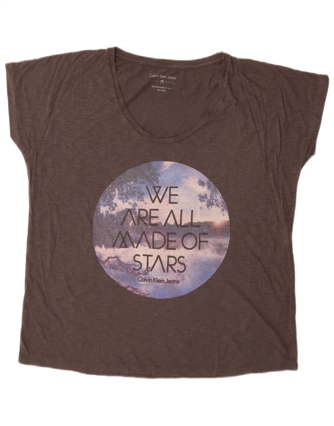 Calvin Klein Jeans Ženska prevelika majica kratkih rukava UK 14 srednje siva