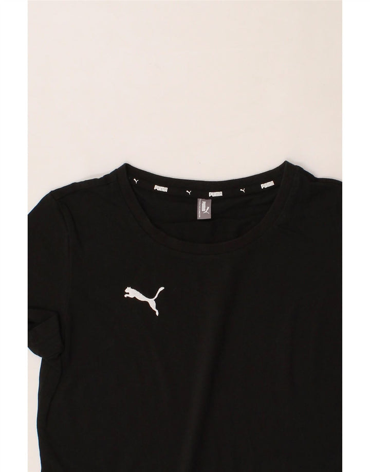 PUMA Womens T-Shirt Top UK 10 Small Black Vintage Puma and Second-Hand Puma from Messina Hembry 