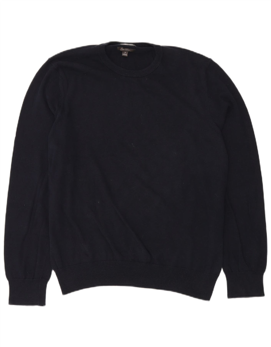 MARKS & SPENCER muški pulover s okruglim izrezom XL tamnoplavi pamuk