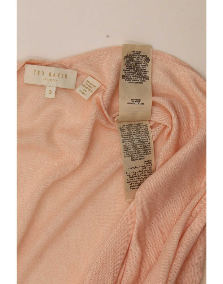 Ted Baker Womens Oversized Longline Cardigan Sweater Size 3 Medium Pink