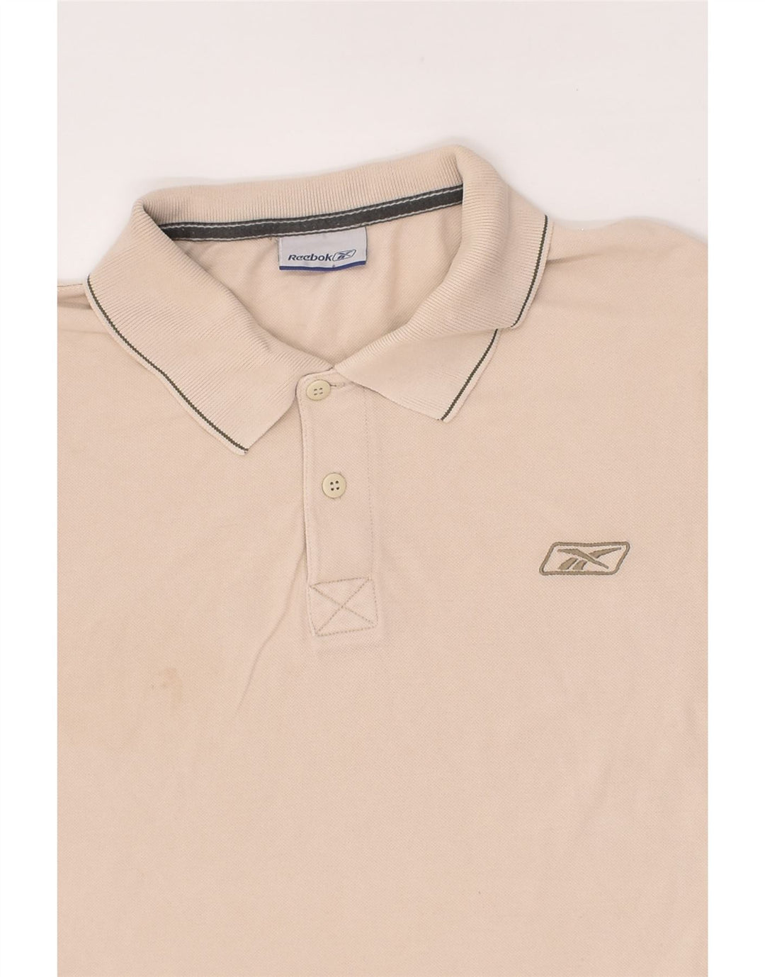 REEBOK Mens Polo Shirt Large Beige | Vintage Reebok | Thrift | Second-Hand Reebok | Used Clothing | Messina Hembry 