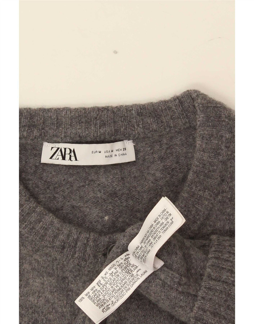 Zara ženski kratki kardigan pulover UK 12 srednje siva vuna