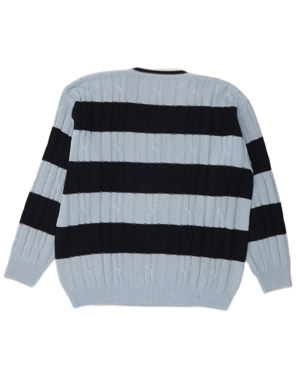 Gioferrari muški džemper s V-izrezom IT 54 XL pamuk na plave pruge