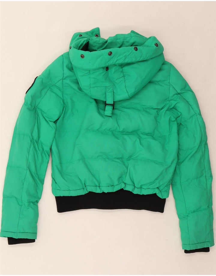 Superdry ženska prevelika podstavljena jakna s kapuljačom UK 8 Small Green Colourblock
