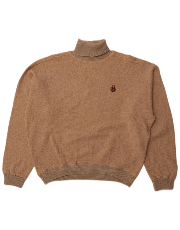 VINTAGE ženski pulover s velikim ovratnikom UK 18 XL bež vuneni