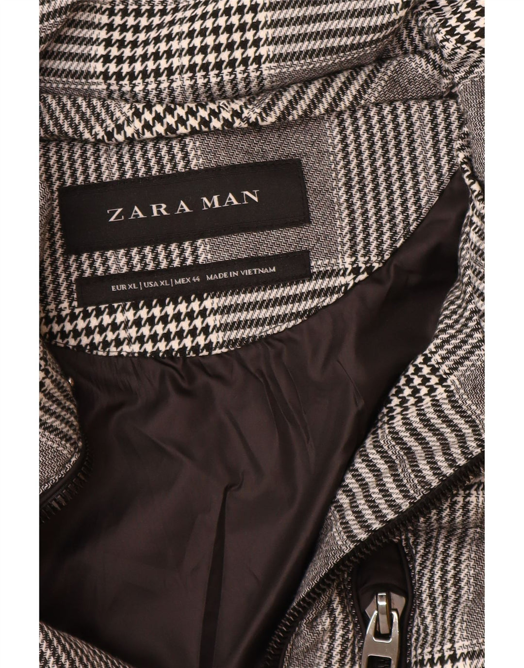 Zara muška podstavljena jakna UK 42 XL sivi karirani poliester