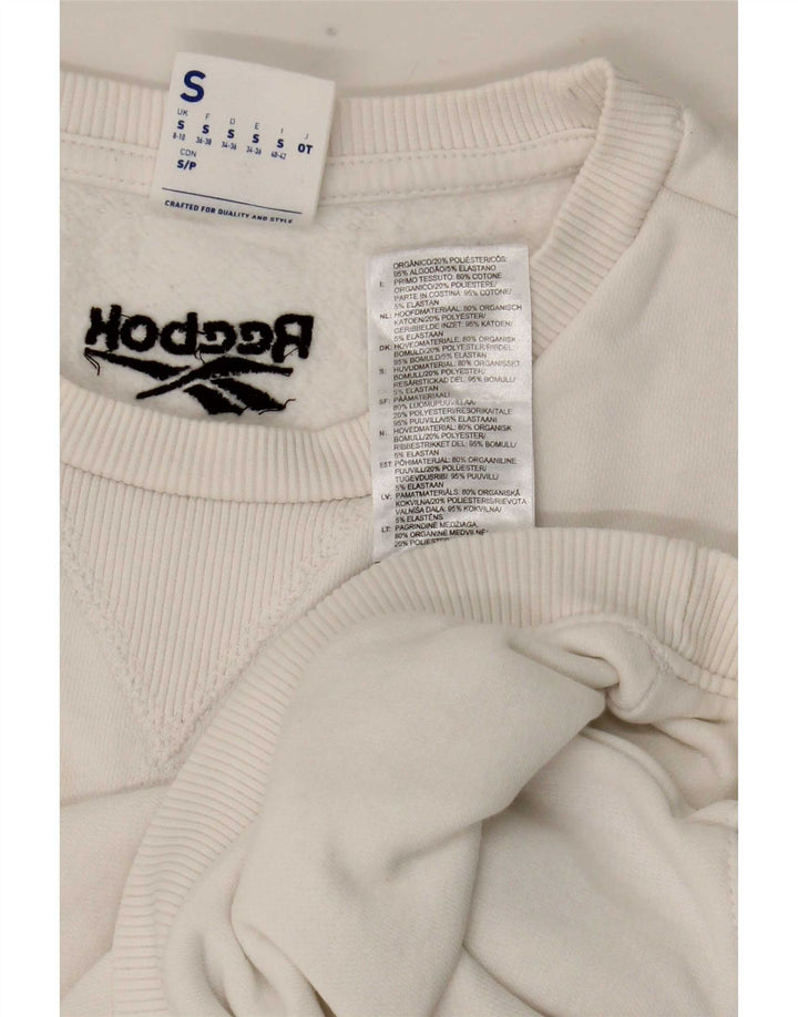 Reebok Ženska kratkotrajna majica s grafičkim motivima UK 8/10 Mali bijeli poliester