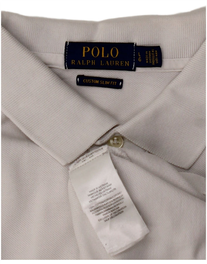POLO RALPH LAUREN Muška uska polo majica, veliki bijeli pamuk