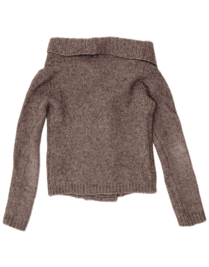 Massimo Dutti ženski kratki kardigan pulover UK 12 Srednje siva vunena