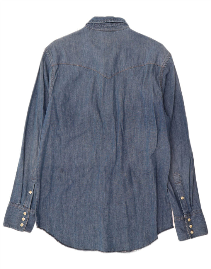 Wrangler muška traper košulja Srednje plavi pamuk