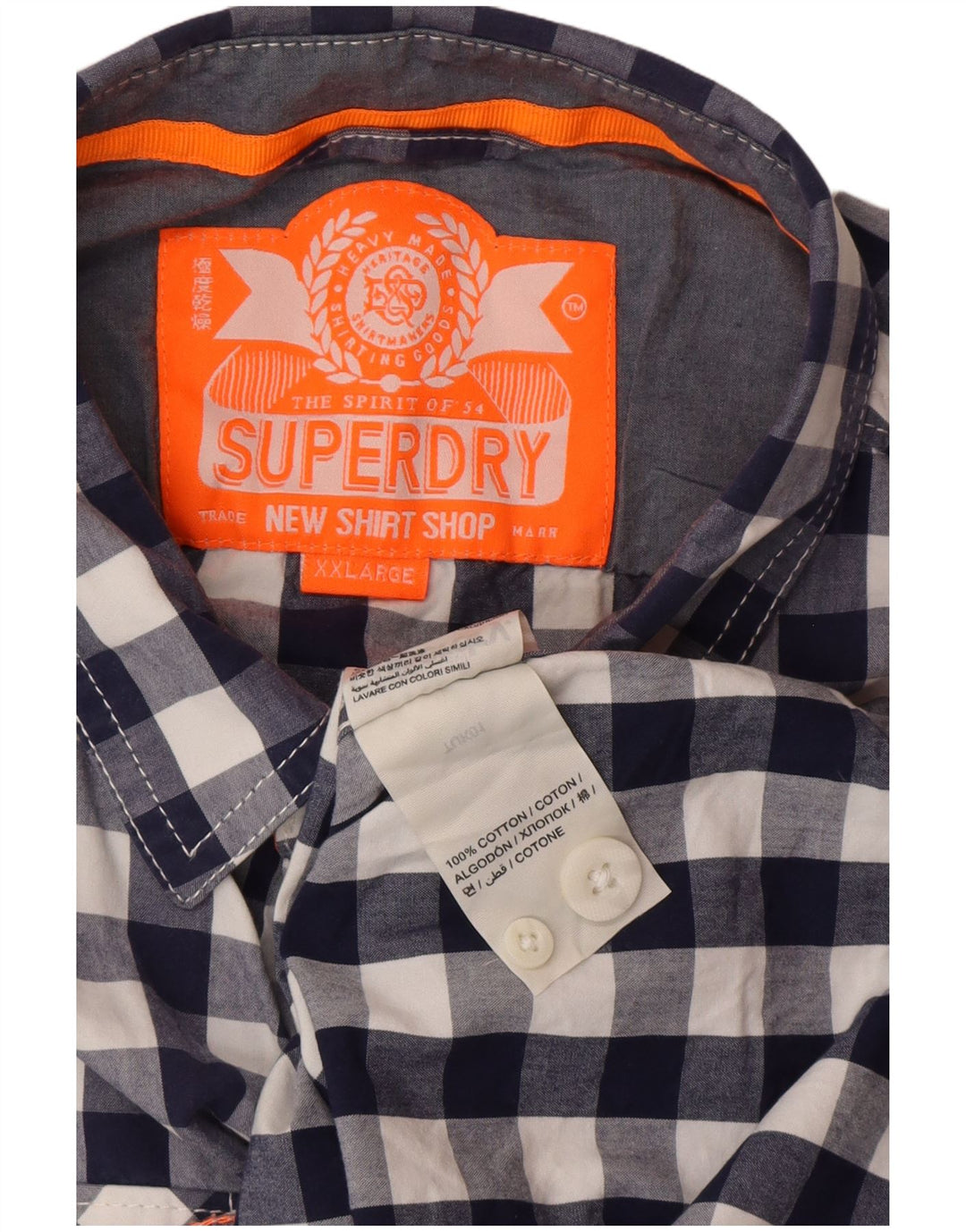 Superdry muška košulja 2XL tamnoplavi pamuk od ginghama