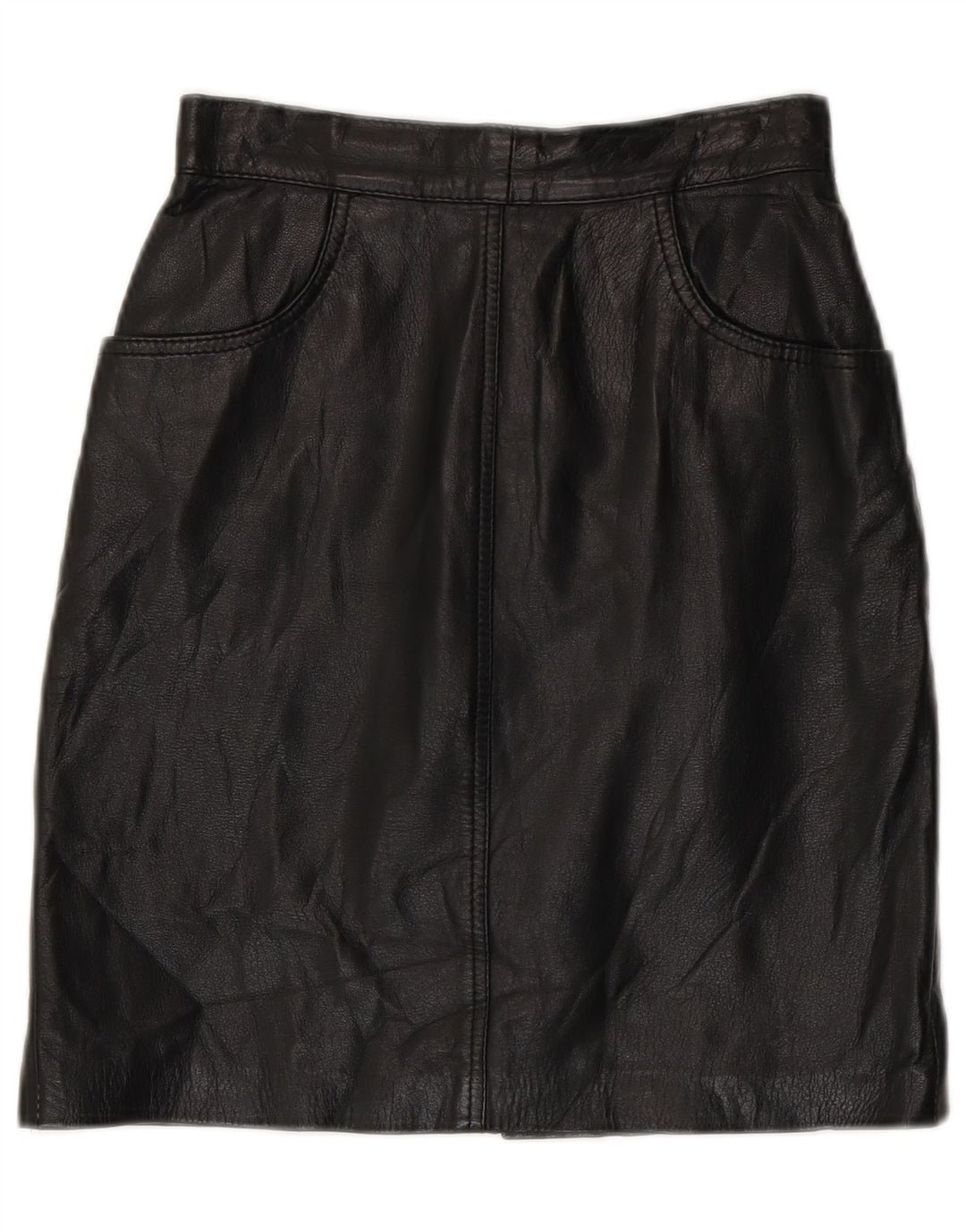 Vintage ženska kožna suknja visokog struka IT 42 srednje W24 crna