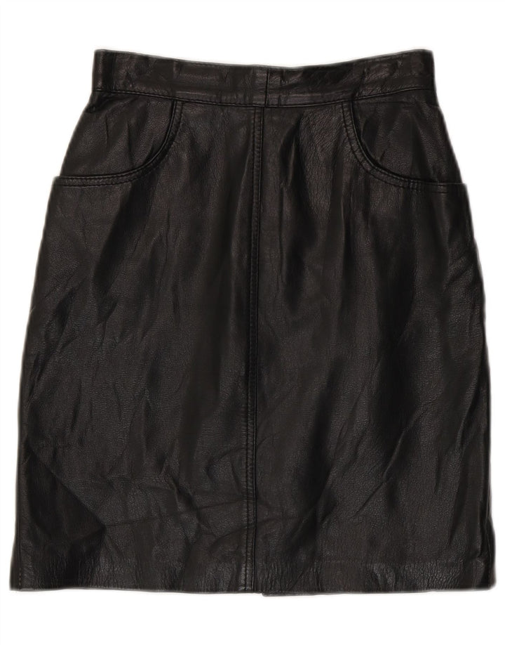 Vintage ženska kožna suknja visokog struka IT 42 srednje W24 crna