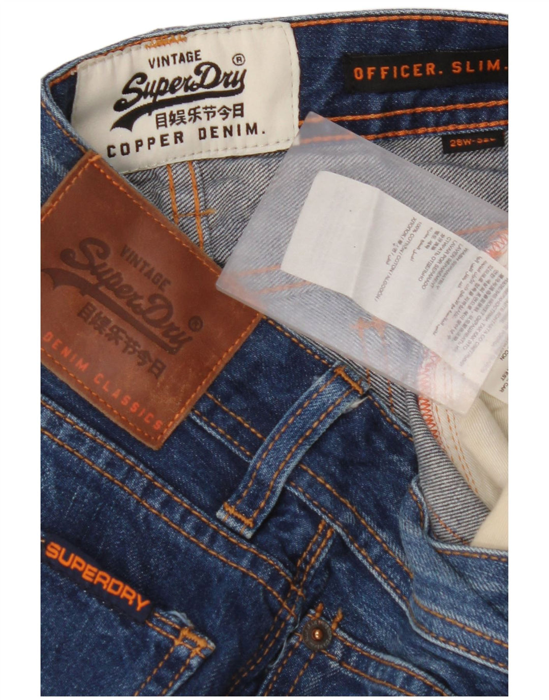 SUPERDRY ženske uske traperice Acid Wash W28 L27 plavi pamuk