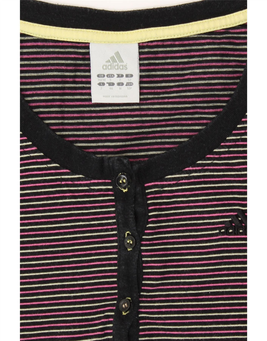 ADIDAS Ženska majica kratkih rukava UK 8/10 Mala pamuk na višebojne pruge