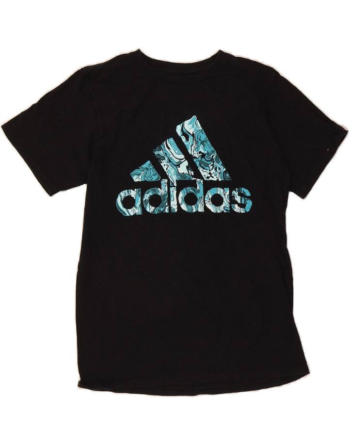 ADIDAS Mens Graphic T-Shirt Top Medium Black Vintage Adidas and Second-Hand Adidas from Messina Hembry 