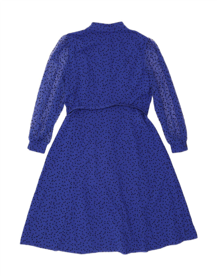 FRANKENWALDER Womens A-Line Dress UK 12 Medium Blue Spotted Polyester