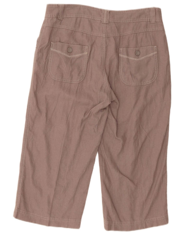 Marks & Spencer ženske Capri hlače UK 12 Large W33 L19 Smeđe platno