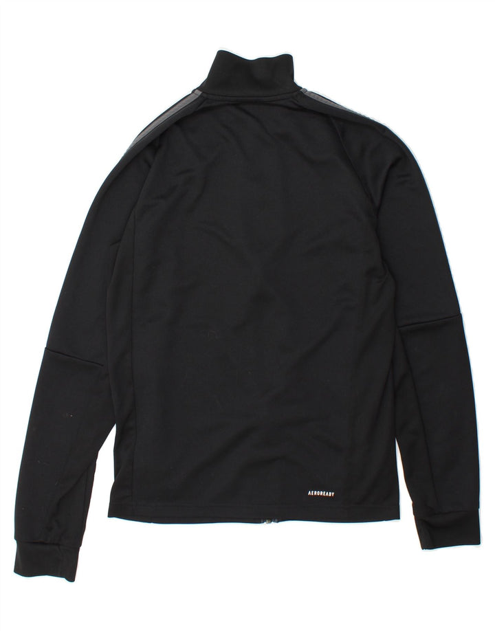 ADIDAS Boys Aeroready Tracksuit Top Jacket 13-14 Years Black Polyester Vintage Adidas and Second-Hand Adidas from Messina Hembry 
