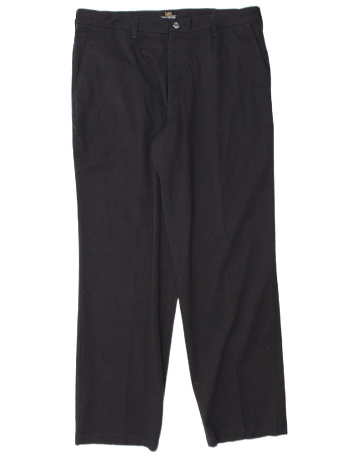 LEE muške ravne chino hlače W34 L30 tamnoplavi pamuk