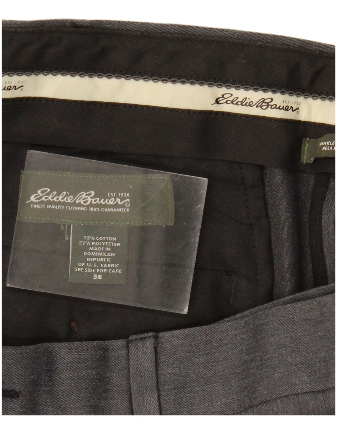 Eddie Bauer muške chino hlače s klinovima W36 L31 sive klasične