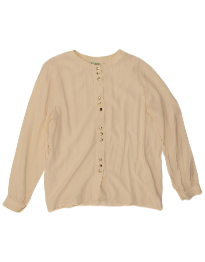 Vintage ženska košulja bluza UK 14 srednje bijele svile