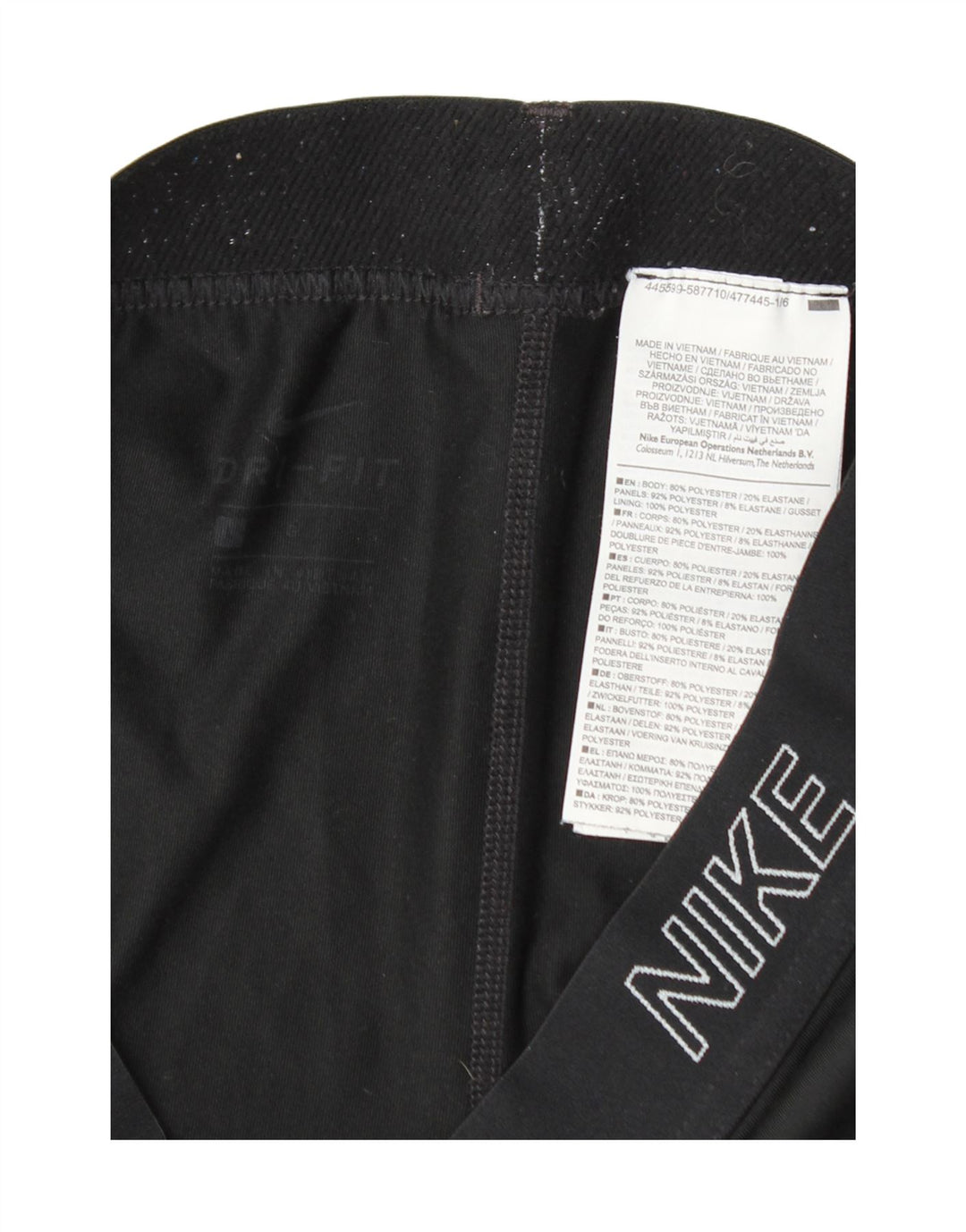 Nike Ženske Dri Fit Graphic Capri Leggings UK 14 Veliki crni poliester