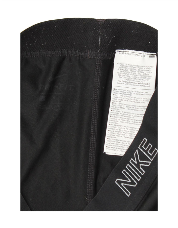 Nike Ženske Dri Fit Graphic Capri Leggings UK 14 Veliki crni poliester