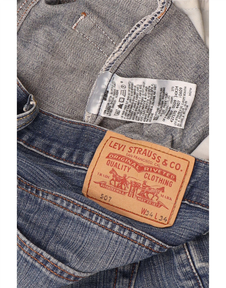 LEVI'S muške 507 traper kratke hlače W34 veliki plavi pamuk