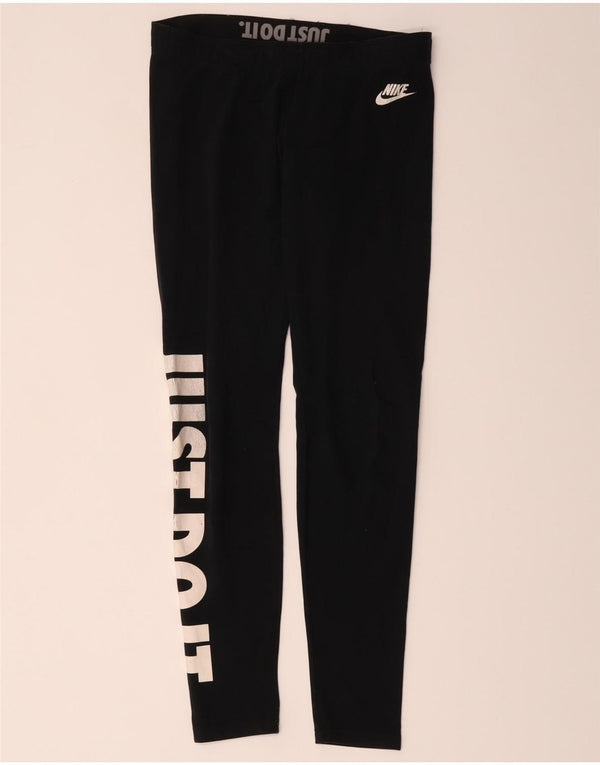 Nike ženske grafičke tajice UK 12 Srednje crni pamuk