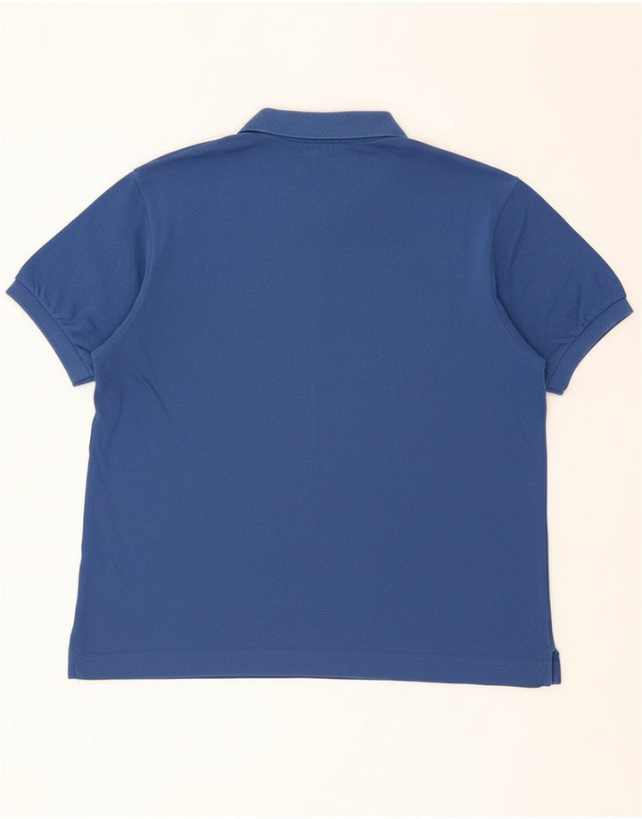 LACOSTE Mens Polo Shirt Size 4 Medium Blue Cotton