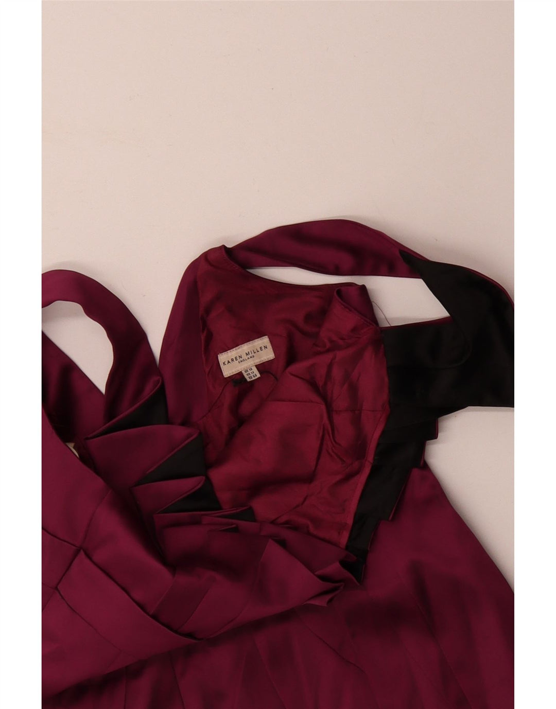 KAREN MILLEN Ženska haljina bez rukava uz kroj UK 16 Velika bordo acetat