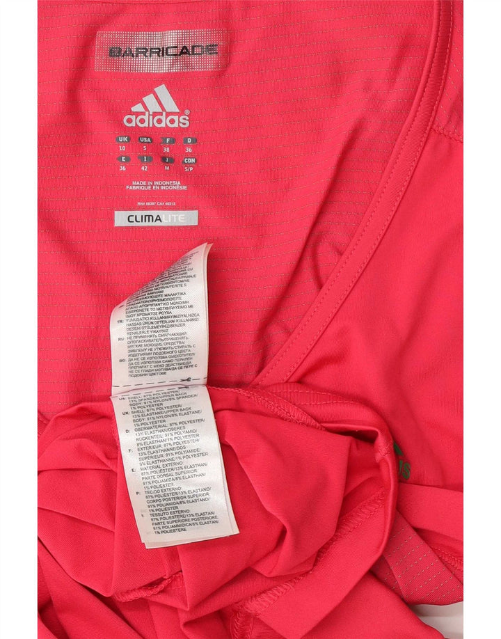Adidas ženska Climalite majica kratkih rukava UK 10 mali crveni poliester
