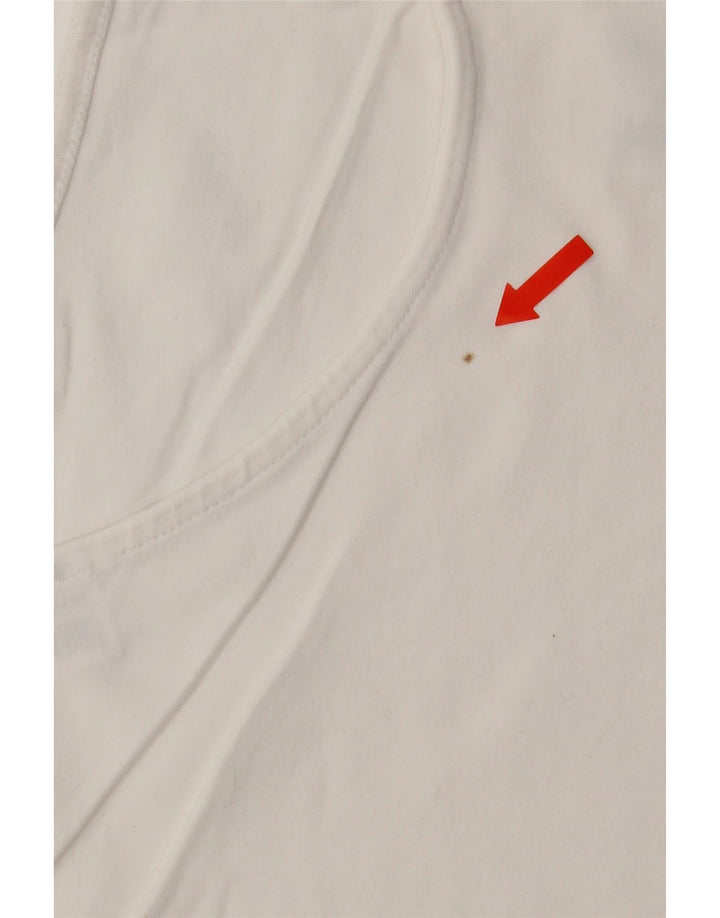 ADIDAS Womens Vest Top UK 14 Medium  White Cotton Vintage Adidas and Second-Hand Adidas from Messina Hembry 