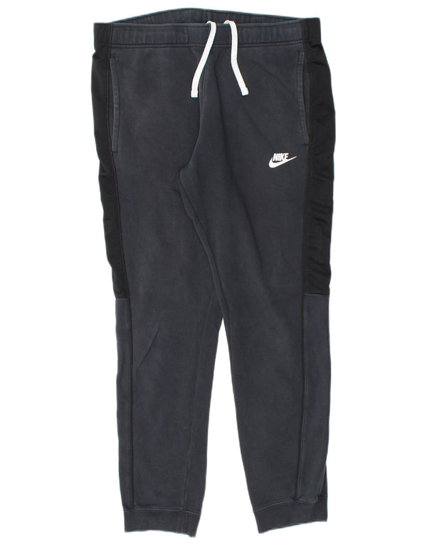 NIKE Mens Tracksuit Trousers Joggers Medium  Black Colourblock Cotton